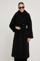 Answear Lab płaszcz wełniany czarny WA23.KPD009