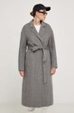 Answear Lab płaszcz wełniany WA23.KPD021 szary WA23