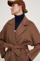 brązowy Answear Lab płaszcz wełniany