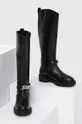črna Usnjeni elegantni škornji Answear Lab Ženski