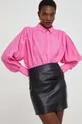 čierna Kožená sukňa Answear Lab X limitovaná kolekcia NO SHAME Dámsky