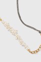 Accesorii Answear Lab colier cu coral, realizat manual, din argint placat cu aur WA24.AKD005 argintiu