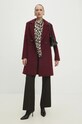 Answear Lab palton de lana WA24.KPD003 burgundia WA24