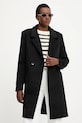 Vlnený kabát Answear.LAB čierna WA24.KPD003