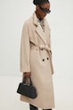Answear.LAB płaszcz wełniany WA24.KPD006 beżowy