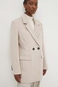 Answear.LAB płaszcz wełniany beżowy WA24.KPD019