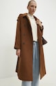 Vlnený kabát Answear.LAB WA24.KPD021 hnedá