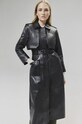 Answear Lab palton de piele WA24.KPD101 negru WA24