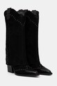 Semišové čižmy Answear.LAB LT2585.1201.1R.cd čierna WA24