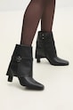 Answear.LAB botki skórzane słupek czarny 5587633.HWK