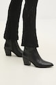 Answear.LAB botki skórzane słupek czarny 6309.TRAT