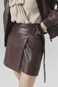 Kožená sukňa Answear.LAB hnedá WA24.SDD0O5