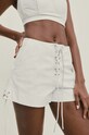 Answear Lab pantaloni scurti de piele WA24.SZD001 alb