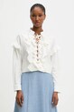 Answear.LAB bluza din bumbac uni alb WA25.BDD034