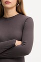 Answear.LAB longsleeve IVVI.PLAIN.TOS brązowy