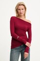 Answear.LAB longsleeve z elastanem bordowy 16527.TOS