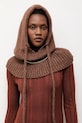 Answear.LAB kaptur z wełną merino balaklava2 brązowy