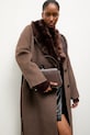 Answear.LAB płaszcz wełniany WA25.KPD005 brązowy
