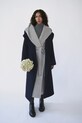 Answear.LAB cappotto in lana non isolato blu navy WA25-KPD009