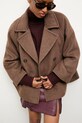Answear.LAB płaszcz wełniany brązowy WA25-KPD010