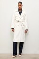 Вовняне пальто Answear.LAB з підкладкою білий WA25-KPD013