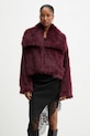 Answear.LAB płaszcz bez kaptura bordowy SNG.150.TMS
