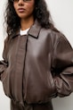 Answear.LAB geaca de piele WA25-KPD109 maro