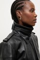 Answear.LAB trenci pentru femei, din piele ICON Unscripted Collection negru ICON