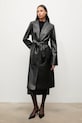 Answear.LAB płaszcz skórzany WA25-KUD032 czarny