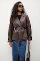 Ρούχα Δερμάτινο μπουφάν Answear.LAB WA25-KUD037 καφέ