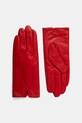 Answear.LAB rękawiczki skórzane skóra licowa czerwony plain glove 2