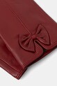 Answear.LAB rękawiczki skórzane classy bow bordowy WA25