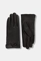 Answear.LAB rękawiczki skórzane skóra licowa brązowy leaf glove