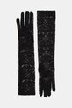 Answear.LAB rękawiczki drobny wzór czarny lace.long.glove