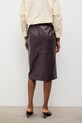 Ruházat Answear.LAB kivágással bőr szoknya WA25-SDD020 burgundia