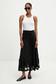 Answear.LAB spódnica bawełniana krispy.skirt.flk czarny WA25