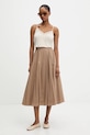 Хлопковая юбка Answear.LAB 4852.FLK коричневый WA25