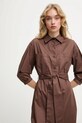 Answear.LAB sukienka bawełniana PK9012 brązowy