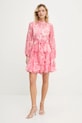 Šaty s hedvábím Answear.LAB 80961.F růžová WA25