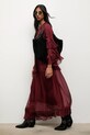 Answear.LAB sukienka z jedwabiem D10593.hak bordowy WA25
