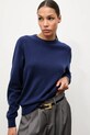 Answear.LAB sweter wełniany WA25-SWD021 granatowy WA25