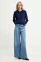 Answear.LAB sweter wełniany WA25-SWD027 granatowy WA25