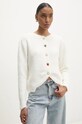 Answear.LAB sweter z wełną okrągły biały lu2411