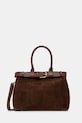 Answear.LAB torebka zamszowa skóra licowa brązowy Modelo 1.9.3