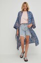 Hedvábné kimono Answear.LAB tyrkysová D10.K