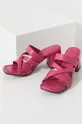 Δερμάτινες παντόφλες Answear Lab  X limited collection SISTERHOOD ροζ
