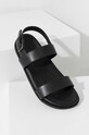 Δερμάτινα σανδάλια Answear Lab φλατ μαύρο SV.21620.DB