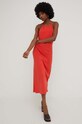 Odzież Answear Lab sukienka z domieszką lnu WS23.SSD500 czerwony