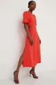 κόκκινο Φόρεμα με λινό Answear Lab