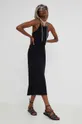 Φόρεμα με λινό Answear Lab X limited collection BE SHERO μαύρο